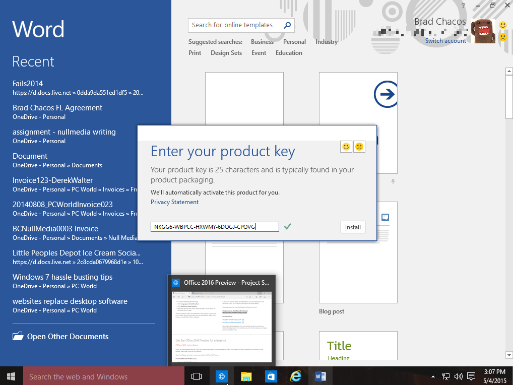 download office using product key